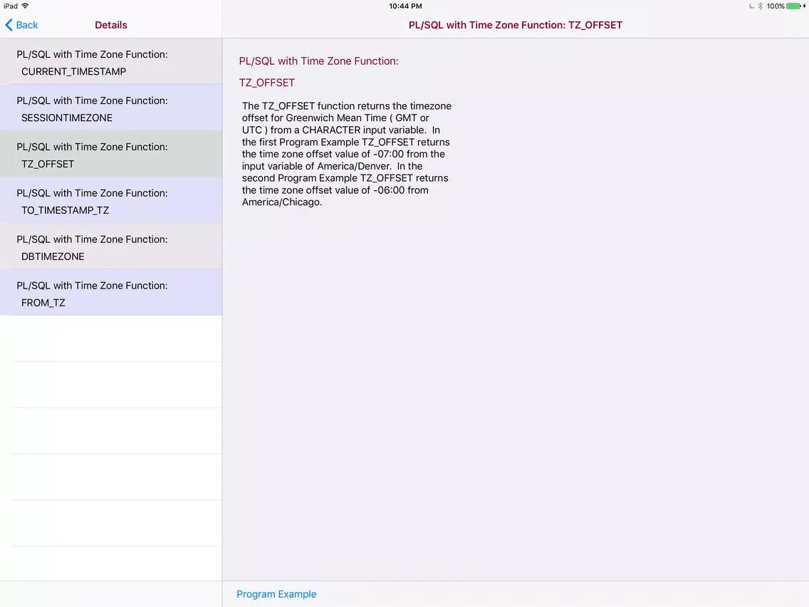 PL/SQL Timestamp/Interval iPad 应用截图
