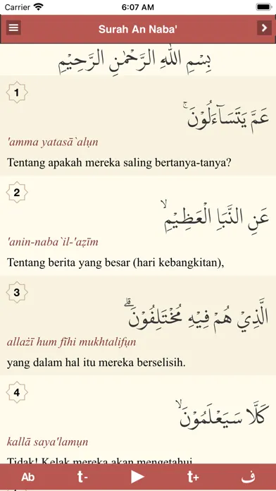 Tangkapan skrin Juz Amma MP3 Offline