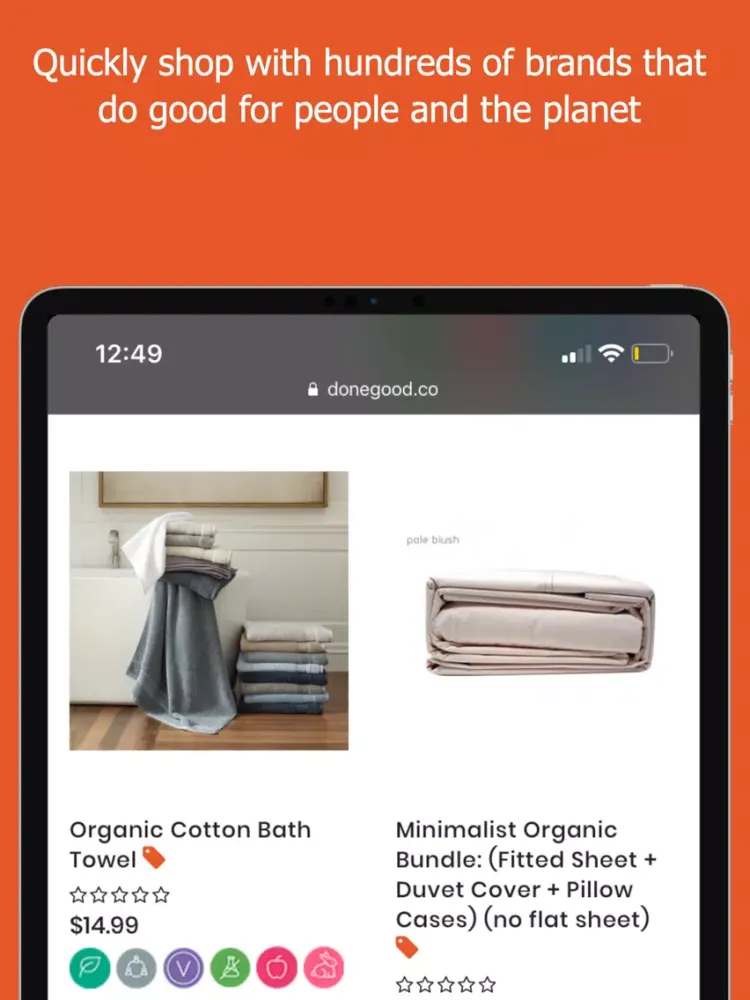 Capturas de tela do DoneGood: Ethical Shopping App iPad 