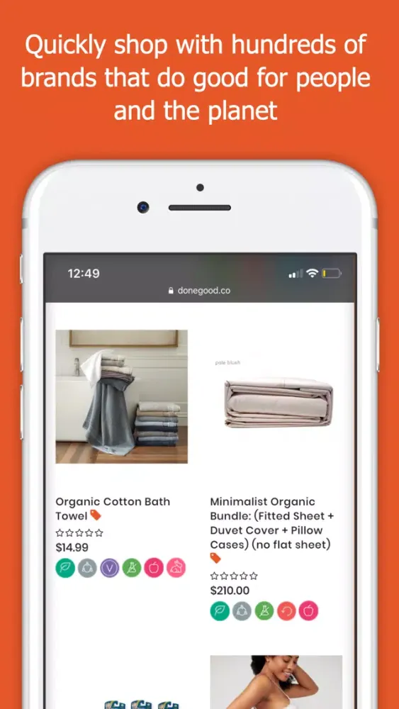 Capturas de tela do DoneGood: Ethical Shopping App