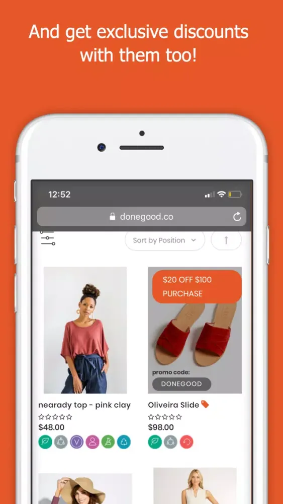 Capturas de tela do DoneGood: Ethical Shopping App