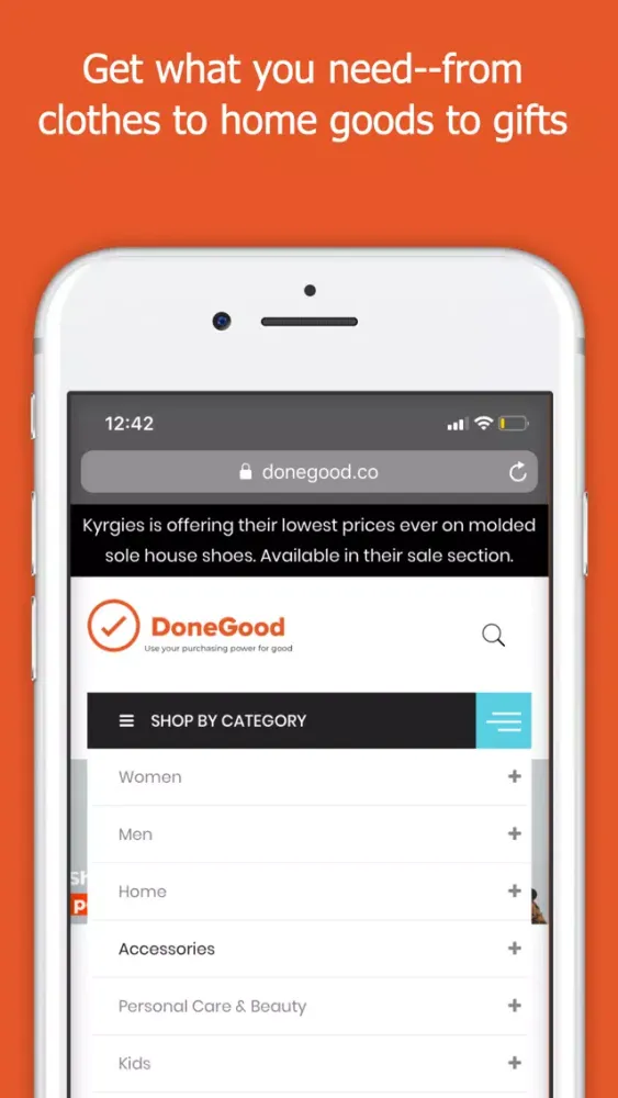 Capturas de tela do DoneGood: Ethical Shopping App