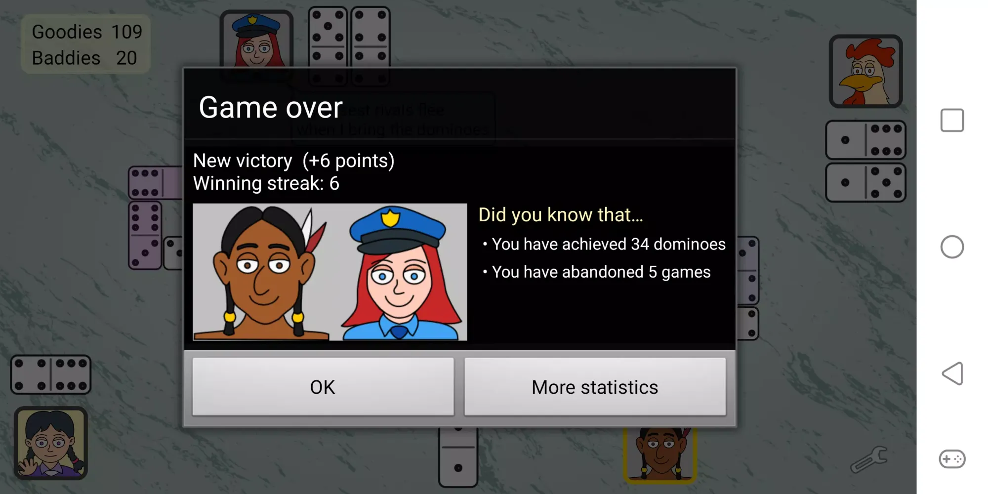 Captures d'écran de Partnership Dominoes