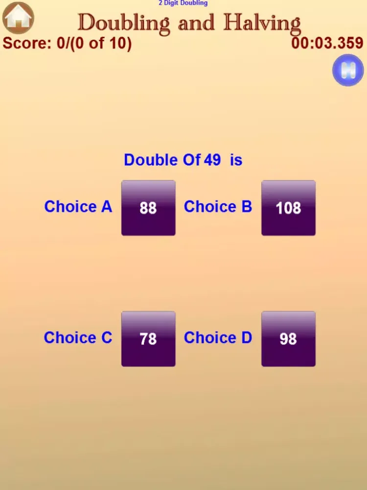 Capturas de pantalla de Mental Math Challenge Doubling And Halving iPad 