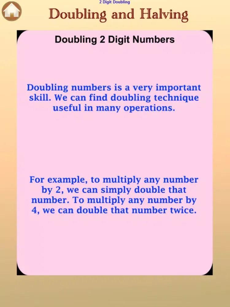 Capturas de pantalla de Mental Math Challenge Doubling And Halving iPad 