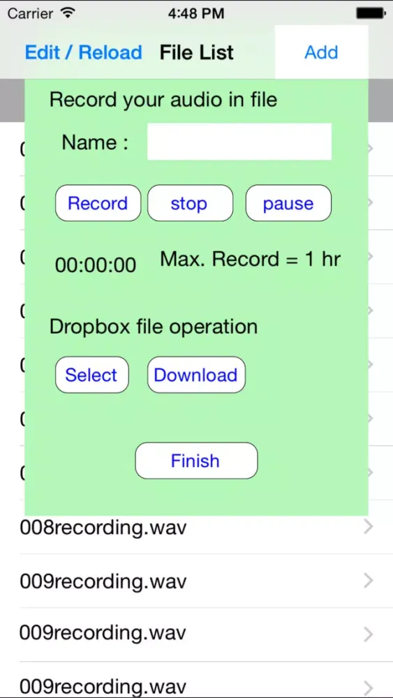 Screenshot di Agile speech recognition file