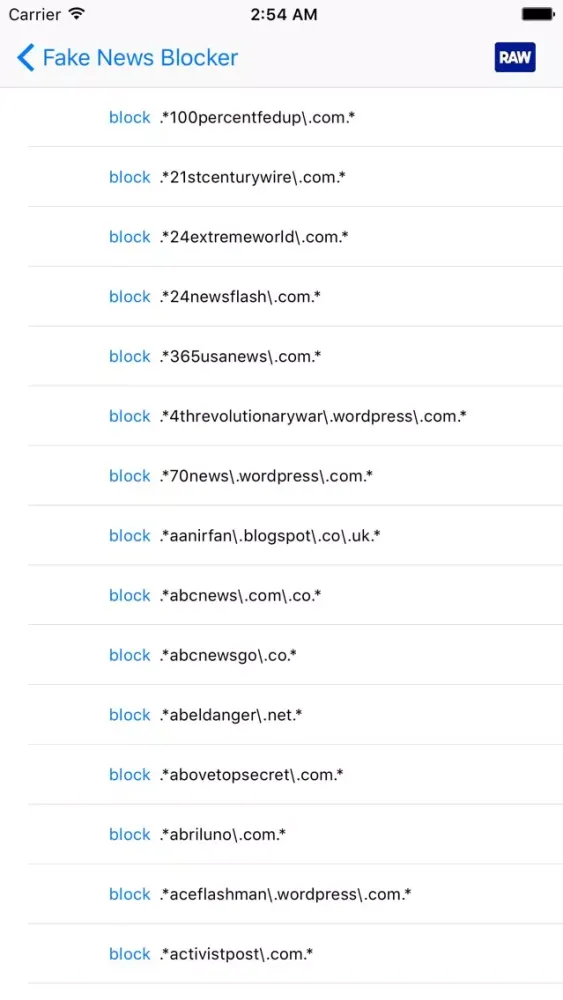 Fake news blocker سکرین شاٹس