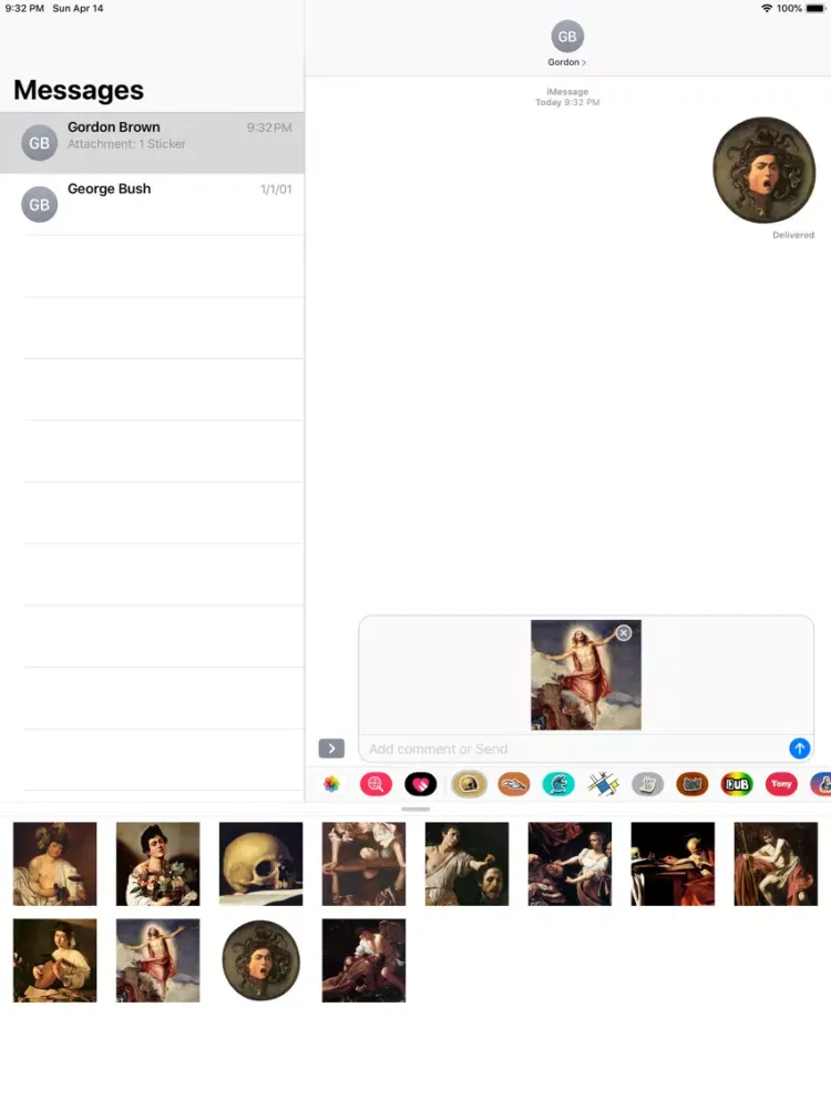 Скриншоты Caravaggio Stickers iPad 