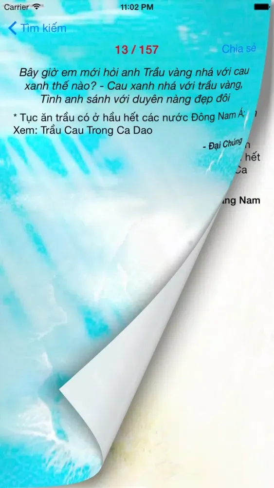 Tangkapan layar Ca dao tục ngữ