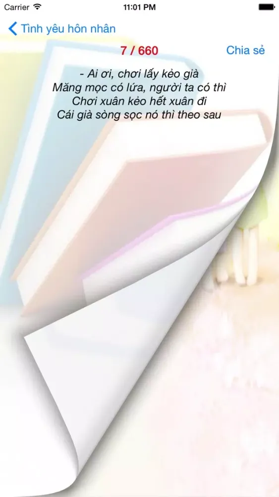 Tangkapan layar Ca dao tục ngữ