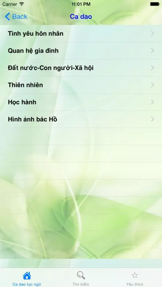 Tangkapan layar Ca dao tục ngữ