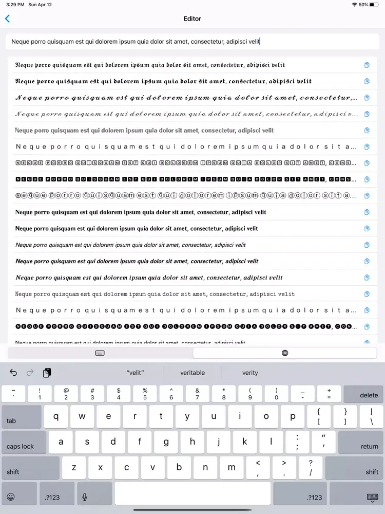 ภาพหน้าจอของ Fonts - Insta Emoji Keyboard iPad 