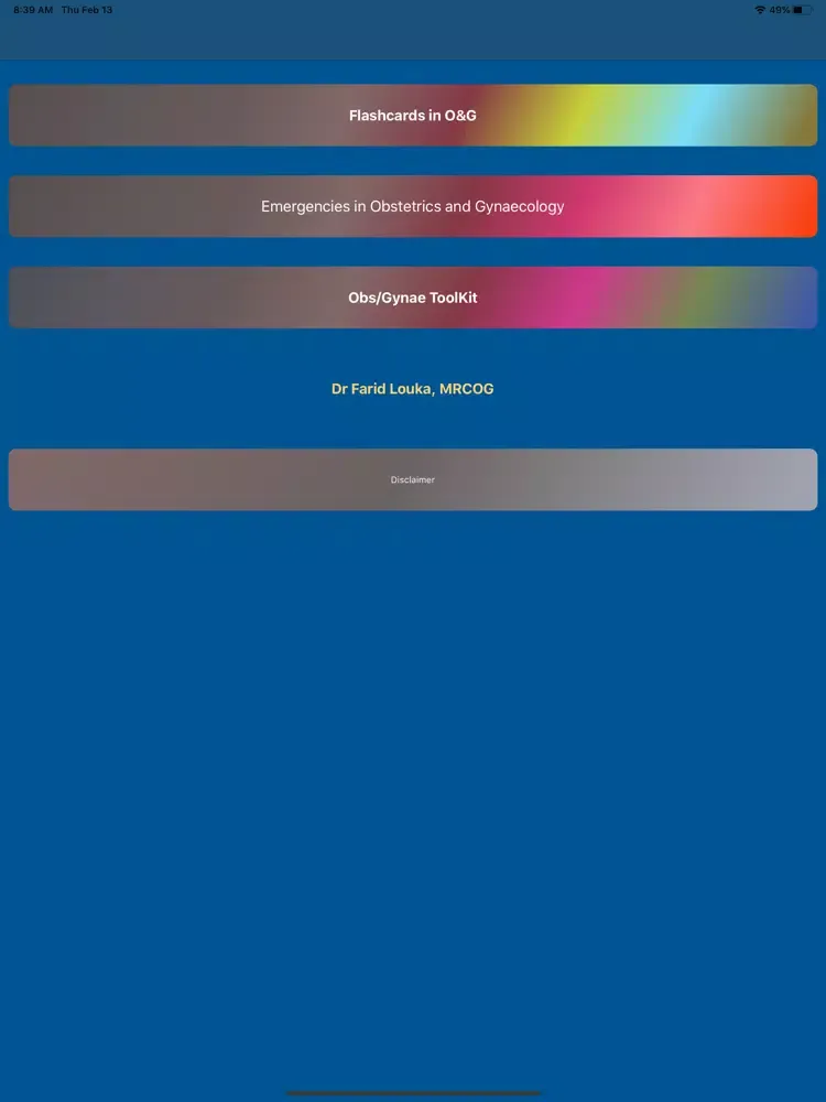 Obs/Gynae ToolKit + Flashcards iPad  Ekran Görüntüleri