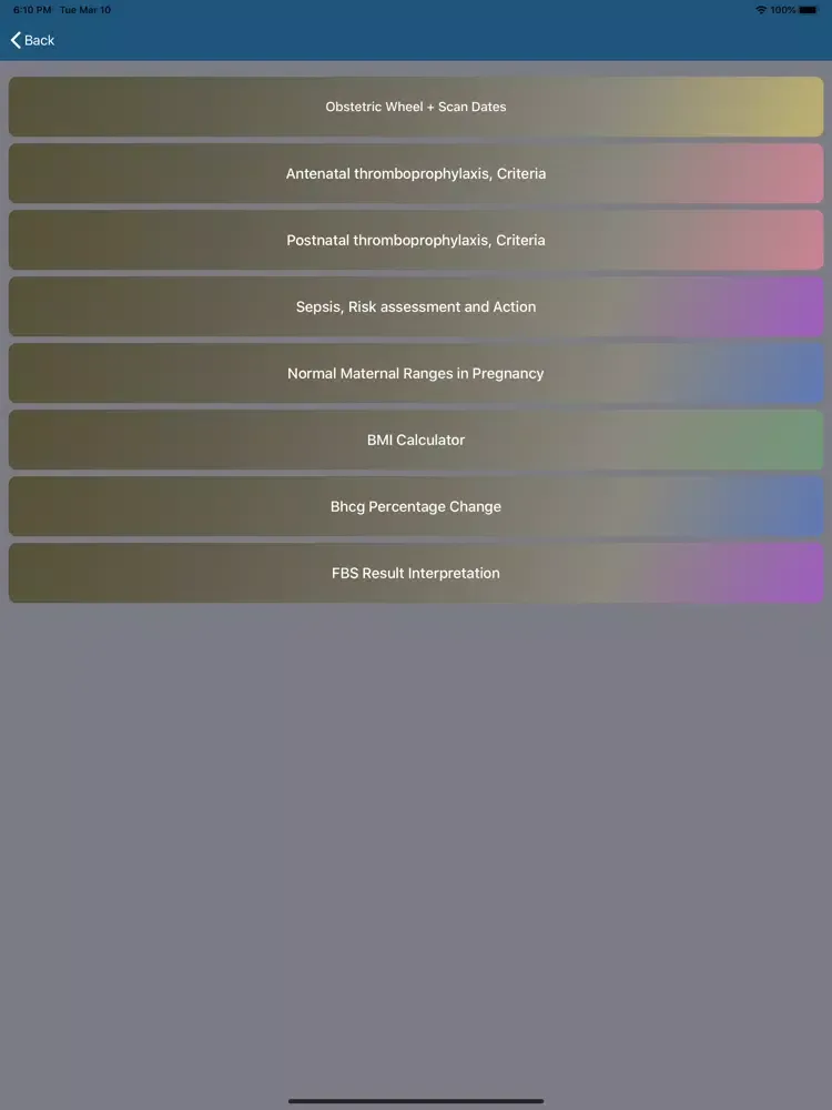 Obs/Gynae ToolKit + Flashcards iPad  Ekran Görüntüleri
