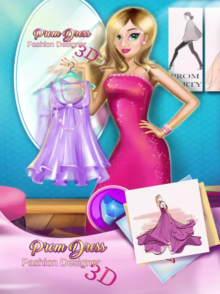 ภาพหน้าจอของ Prom Dress Fashion Designer: 3D Games For Girls iPad 