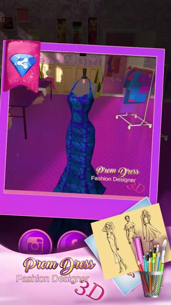 ภาพหน้าจอของ Prom Dress Fashion Designer: 3D Games For Girls