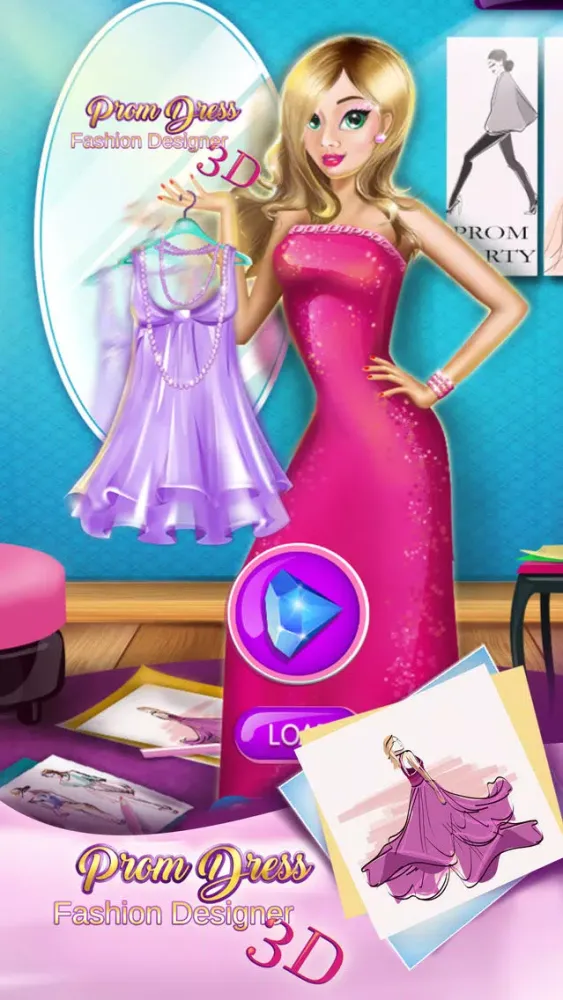 ภาพหน้าจอของ Prom Dress Fashion Designer: 3D Games For Girls
