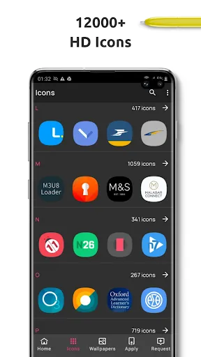 Скриншоты One UI Icon Pack & Wallpapers