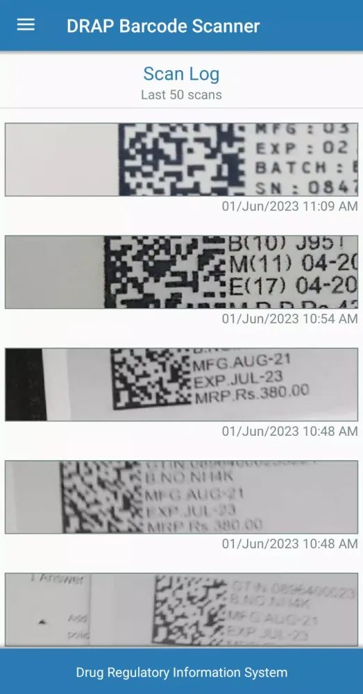 DRAP Barcode Scanner Ekran Görüntüleri