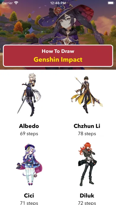 Capturas de pantalla de How to Draw Genshin Impact