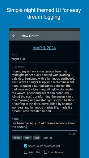 Capturas de pantalla de Dream Journal Ultimate