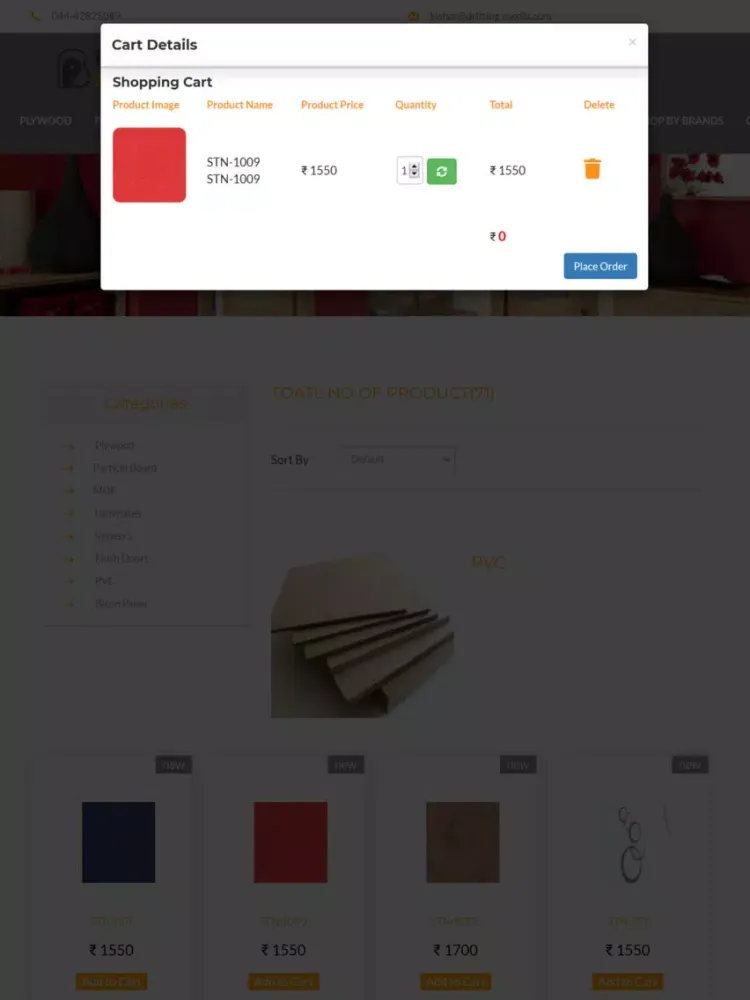 Tangkapan layar Bhawani Plywood iPad 