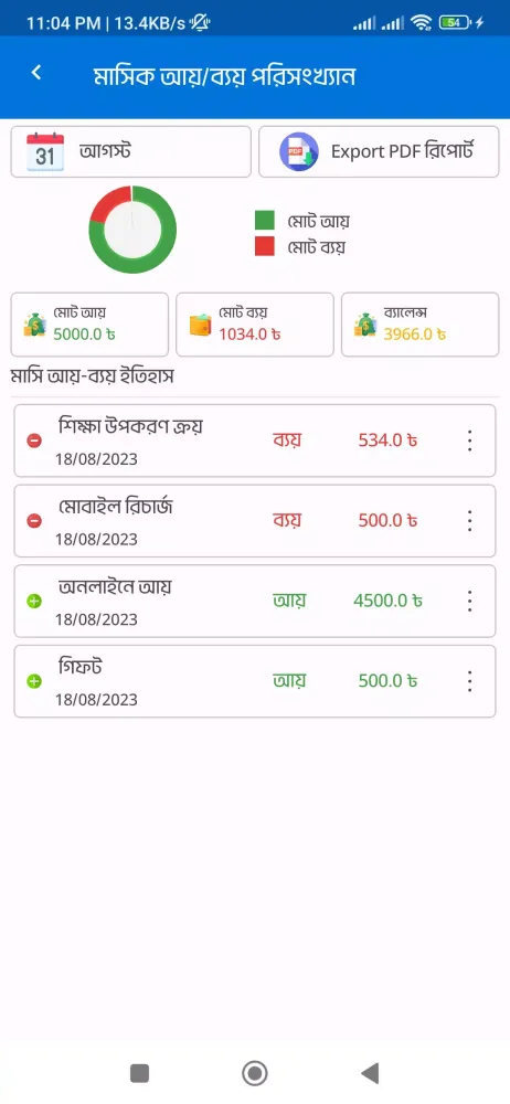 تصاویر হিসেবী - দৈনিক আয় ব্যয় হিসাব