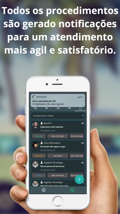 Tangkapan layar DropDesk - Sistema de Chamados
