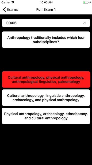Capturas de tela do DSST Anthropology Prep