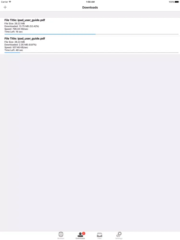 Downtify - Browser, Media Player & Documents File, Folder Manager ES File Explorer Manager iPad  Screenshots