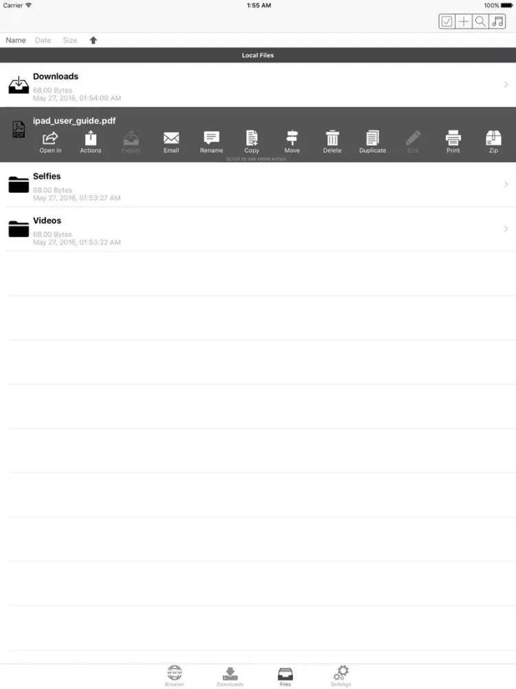 Downtify - Browser, Media Player & Documents File, Folder Manager ES File Explorer Manager iPad  Screenshots
