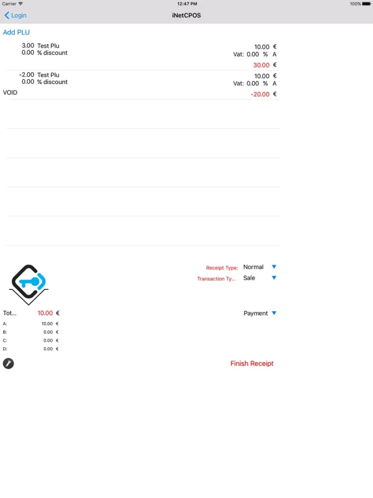 iNetCPOS_TC iPad  Screenshots