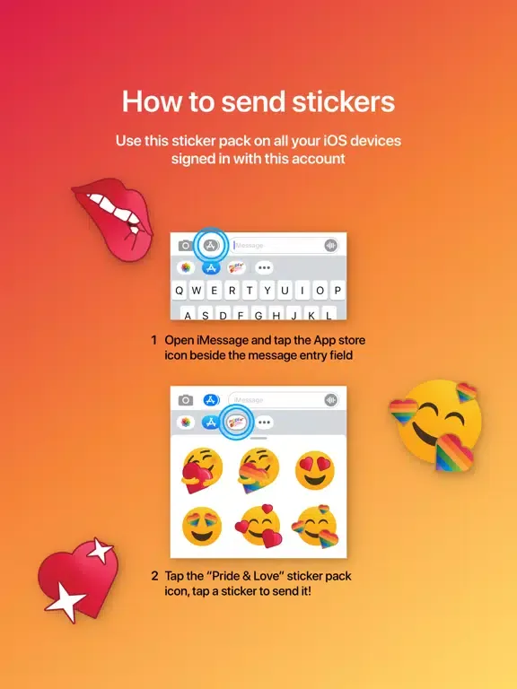 Pride and Love Giant Emojis iPad  Screenshots