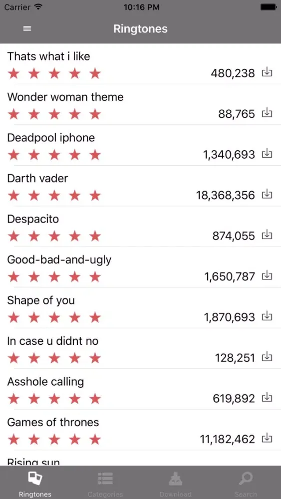 RingTones audio スクリーンショット
