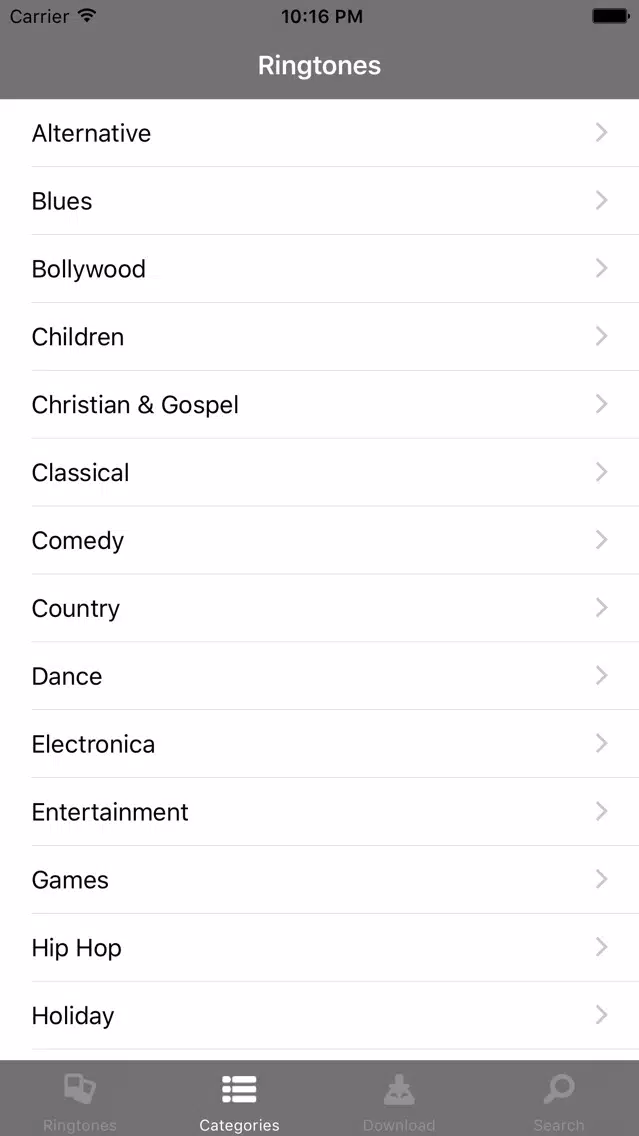 Screenshot di RingTones audio
