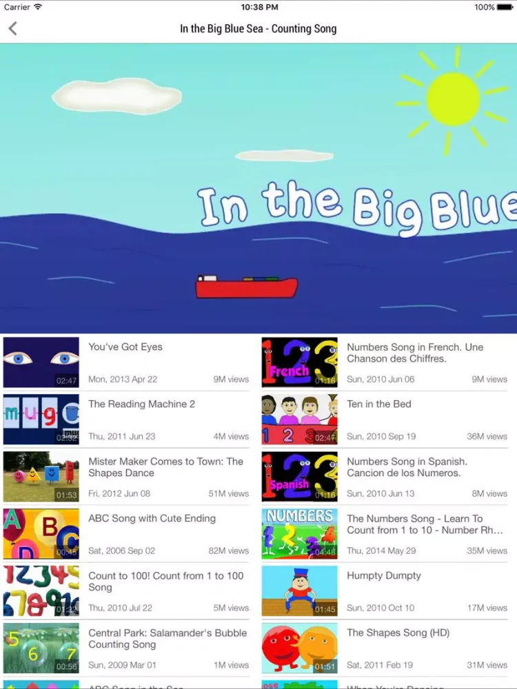 Video Tieng Anh Cho Be iPad 应用截图