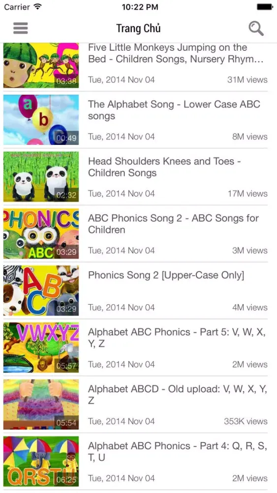 Video Tieng Anh Cho Be应用截图