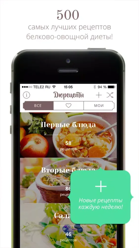 ภาพหน้าจอของ Дюрецепты Pro. Белковая диета: рецепты с фото, мясо, супы, вторые блюда и десерты