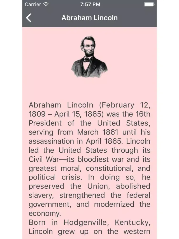 Abraham Lincoln - The best quotes iPad Screenshots