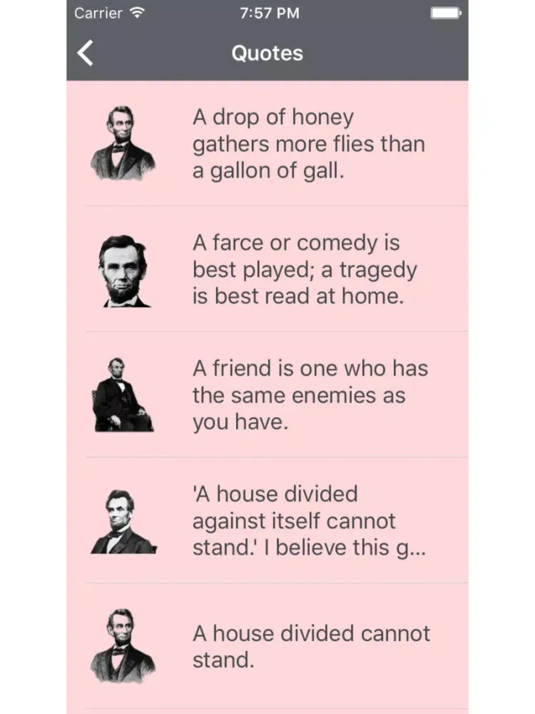 Abraham Lincoln - The best quotes iPad Screenshots