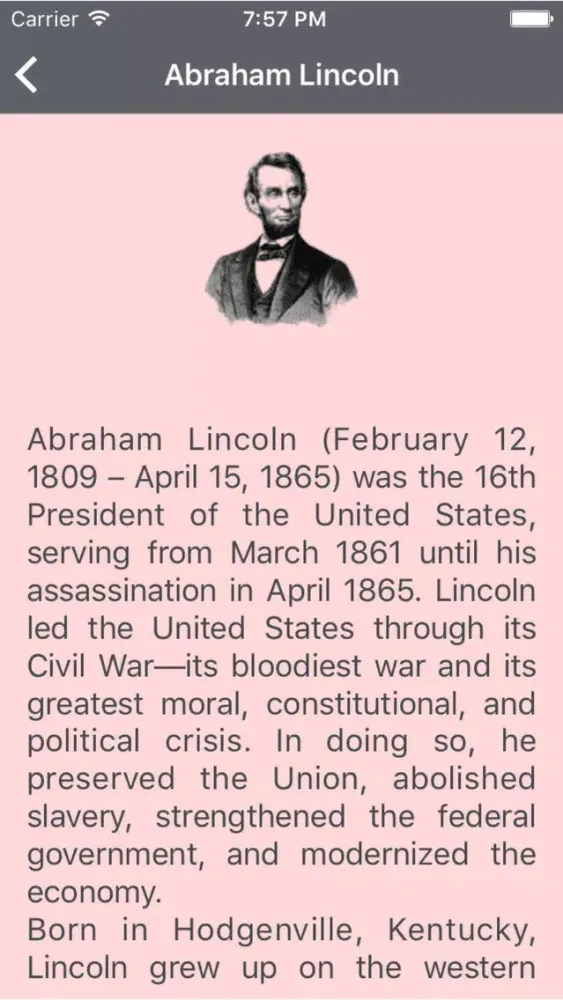 Abraham Lincoln - The best quotes Screenshots