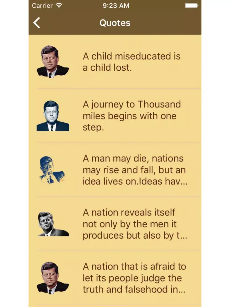 John F. Kennedy - The best quotes iPad 应用截图