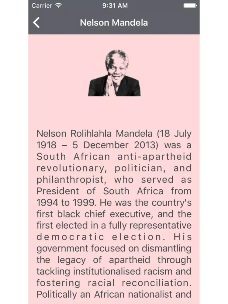 Captures d'écran de Nelson Mandela - The best quotes iPad 
