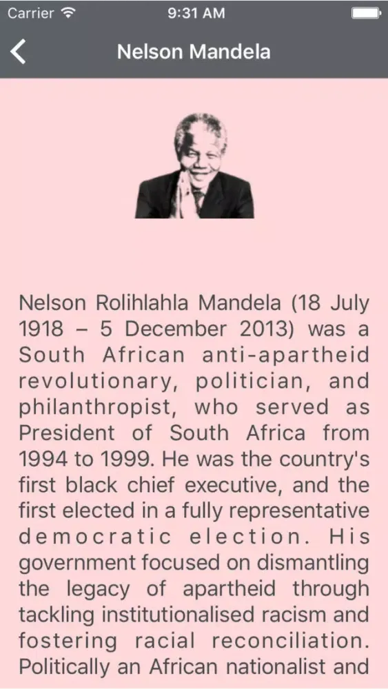 Captures d'écran de Nelson Mandela - The best quotes