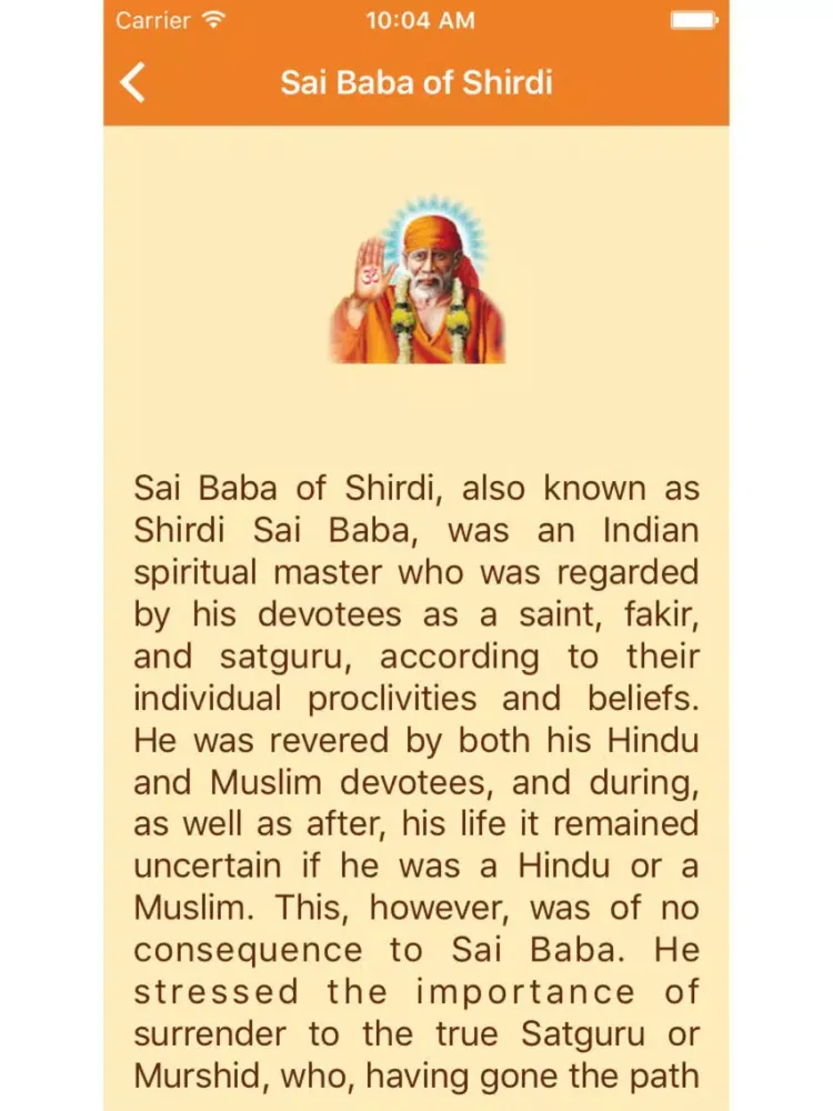 Tangkapan skrin Sai Baba of Shirdi - The best quotes iPad 