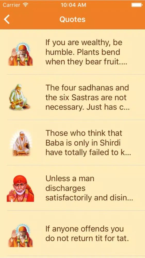 Tangkapan skrin Sai Baba of Shirdi - The best quotes