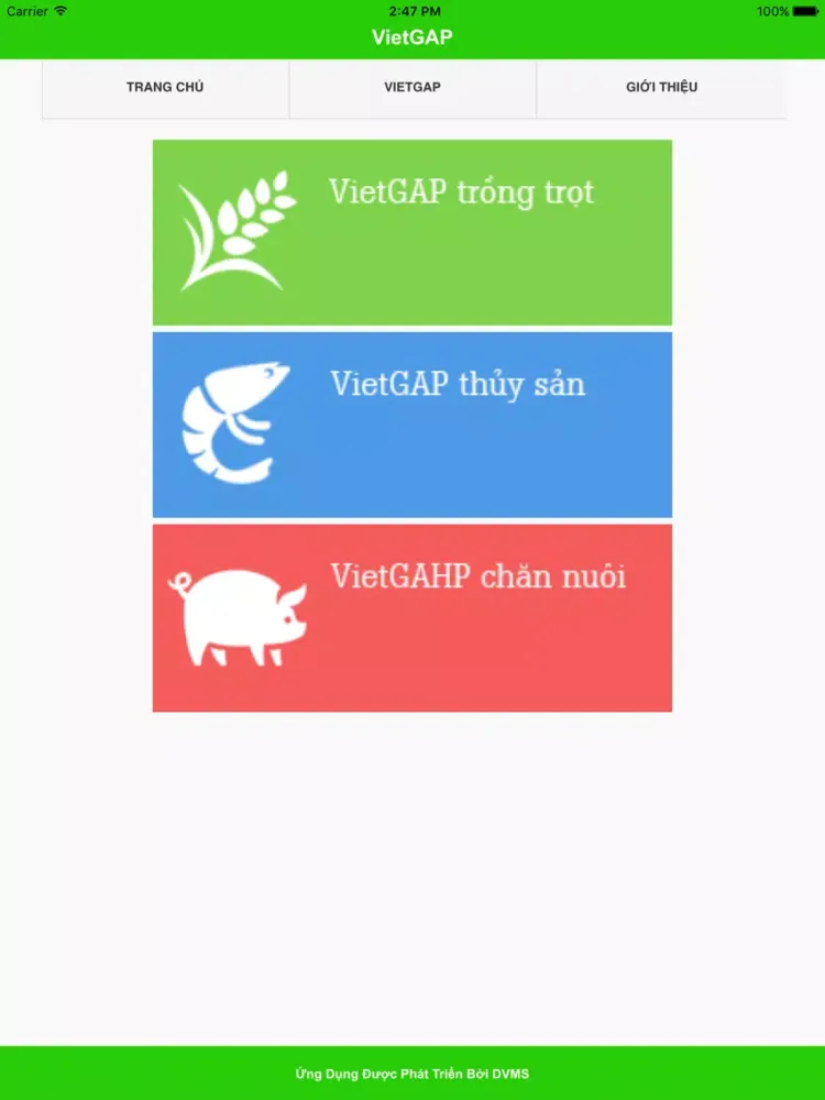 Zrzuty ekranu VietGAP iPad 