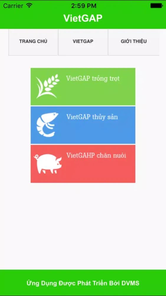 Zrzuty ekranu VietGAP
