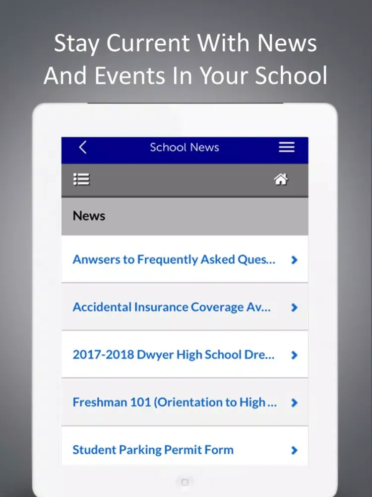 Tangkapan skrin Dwyer HS iPad 