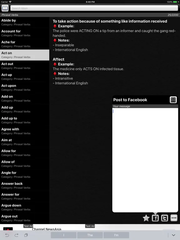 Capturas de tela do Pocket English Idioms iPad 